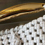 Bottega Veneta Sardine Top Handle Bag Cream